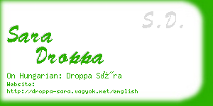 sara droppa business card